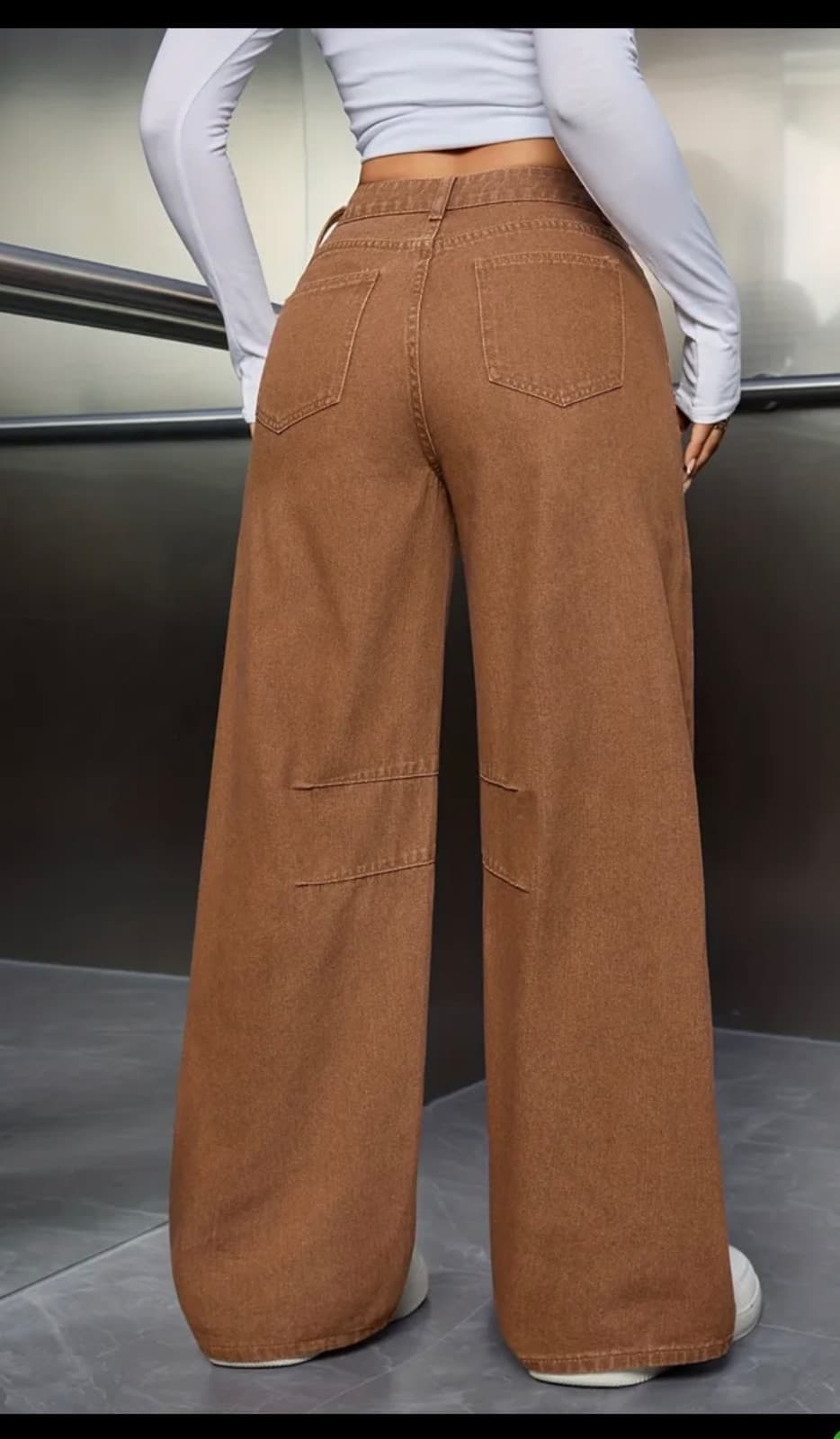 Ladies brown baggy jeans