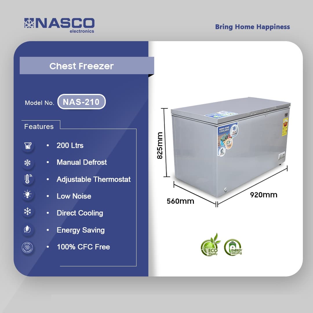 Nasco 200ltr Chest Freezer Nas-210