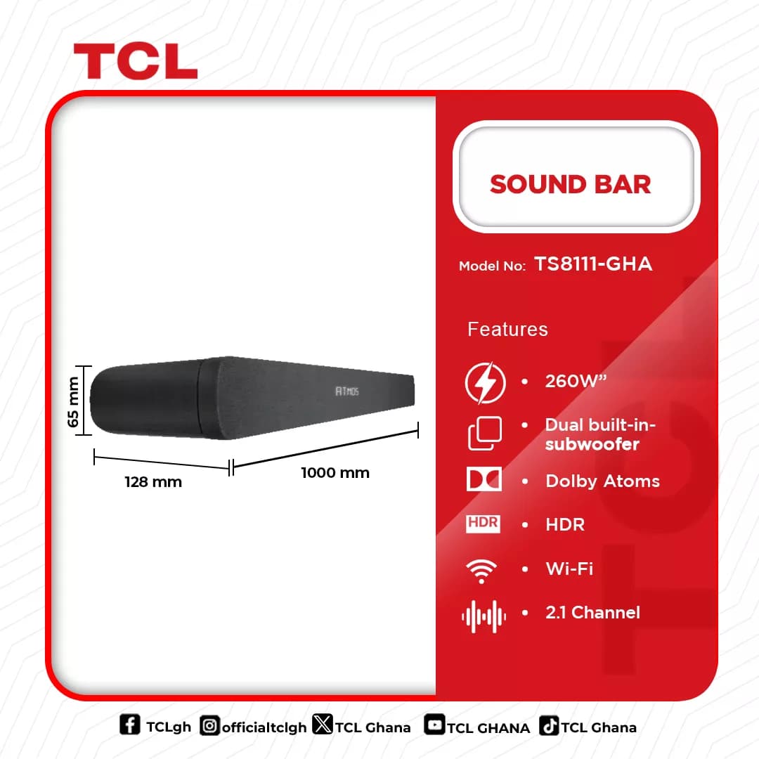 Tcl Audio Sound Bar Ts8111 Gha in Ghana
