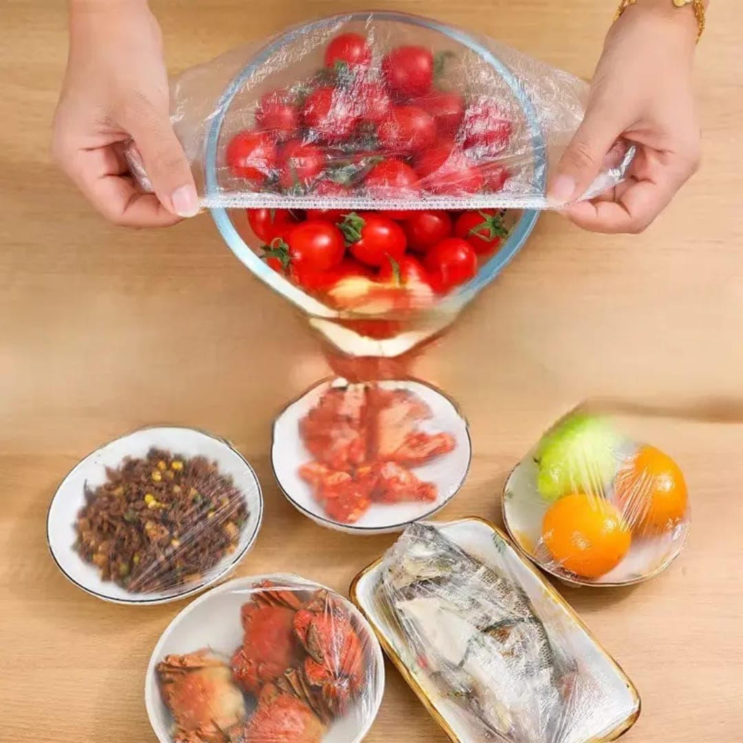 100 pcs Disposable Food Cover Plastic Wrap
