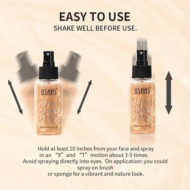 Glow Shimmer Spray - Face, Body &amp; Hair Radiant Mist