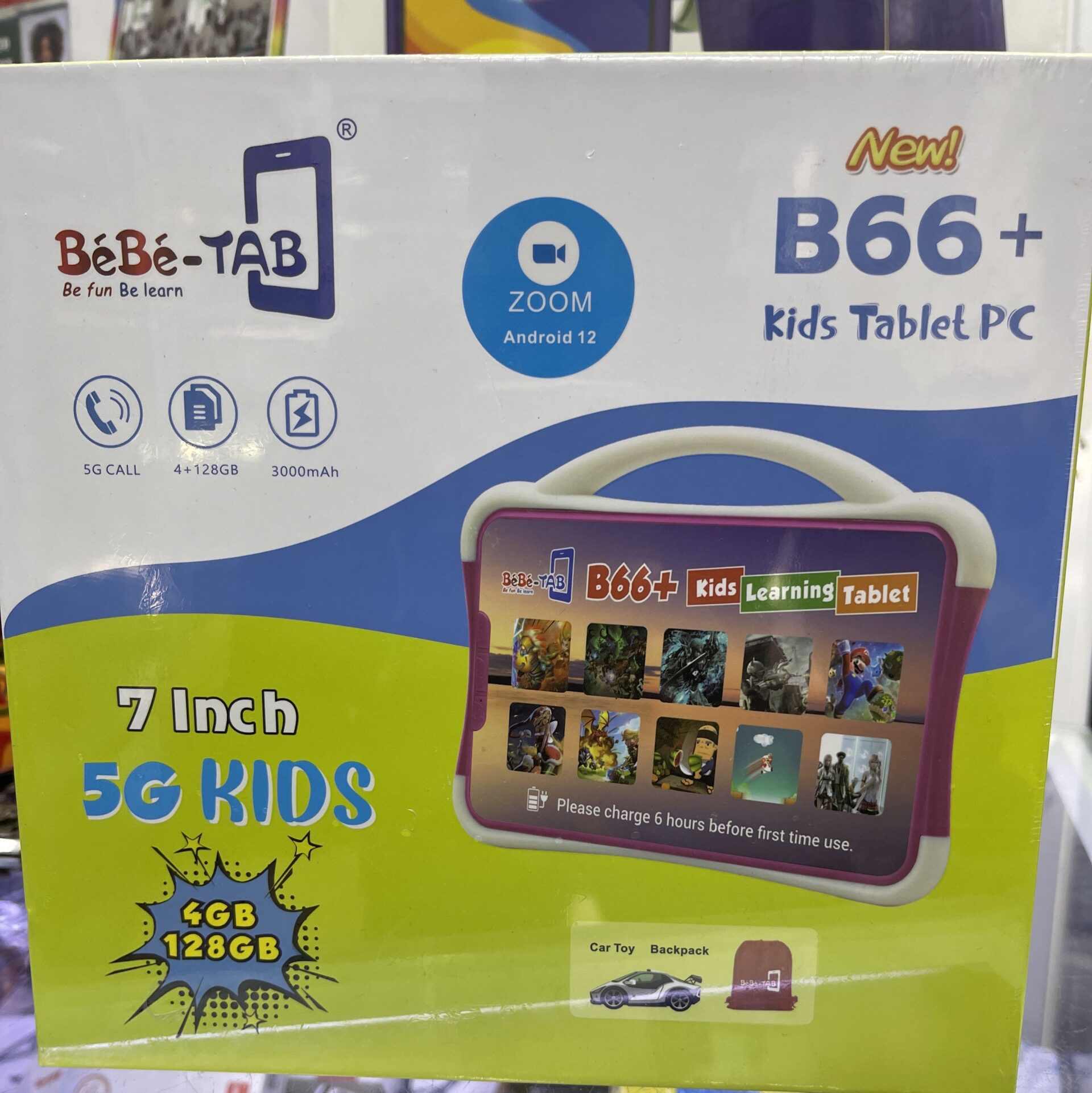 Bebe kids Tablet B66 Plus 5G Calling 4GB 128GB 7inches