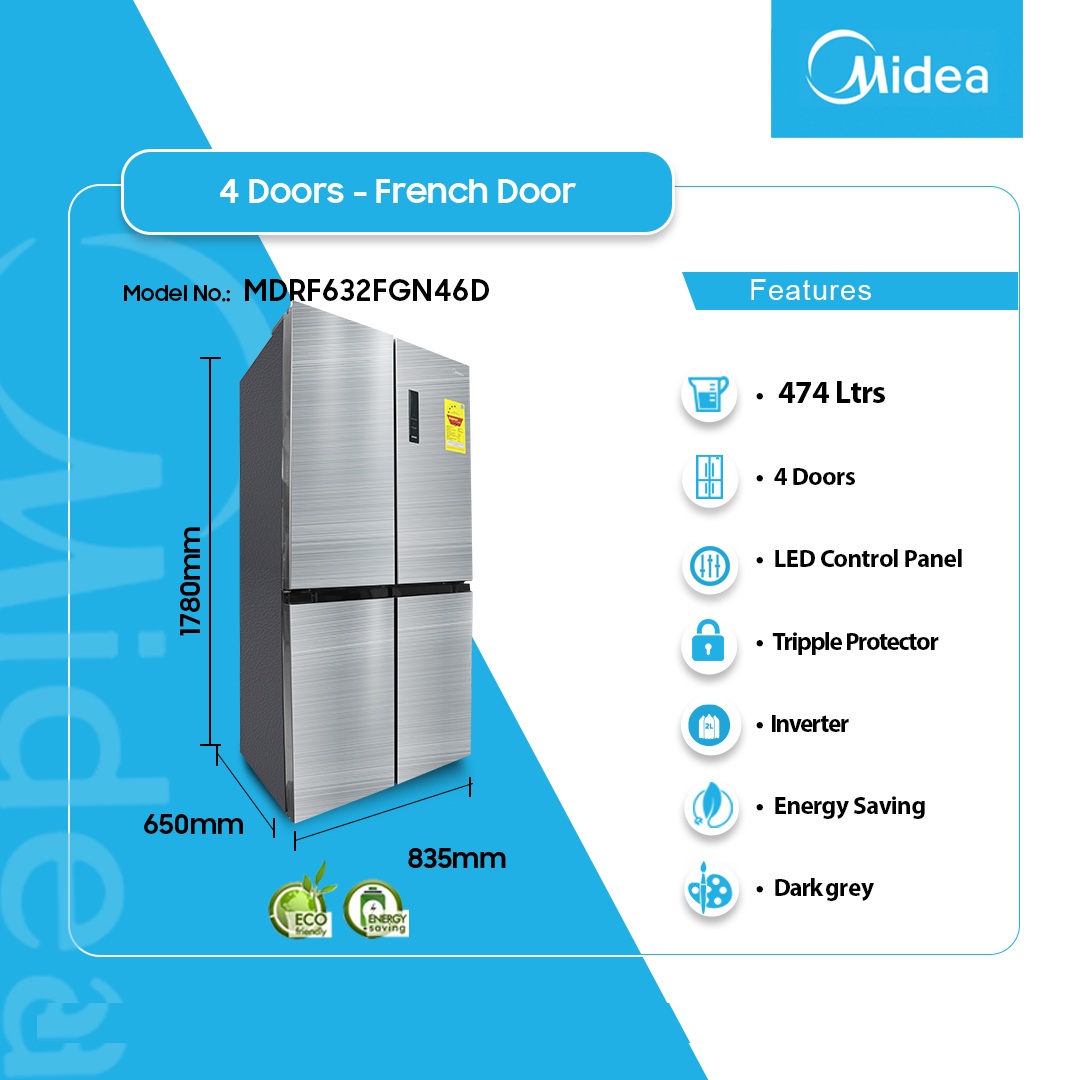 Midea 474 Ltr 4 Doors Fr…