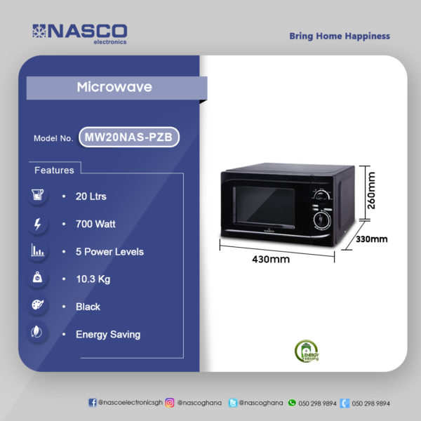Nasco 20ltr Solo Microwave Mw20nas Pzb