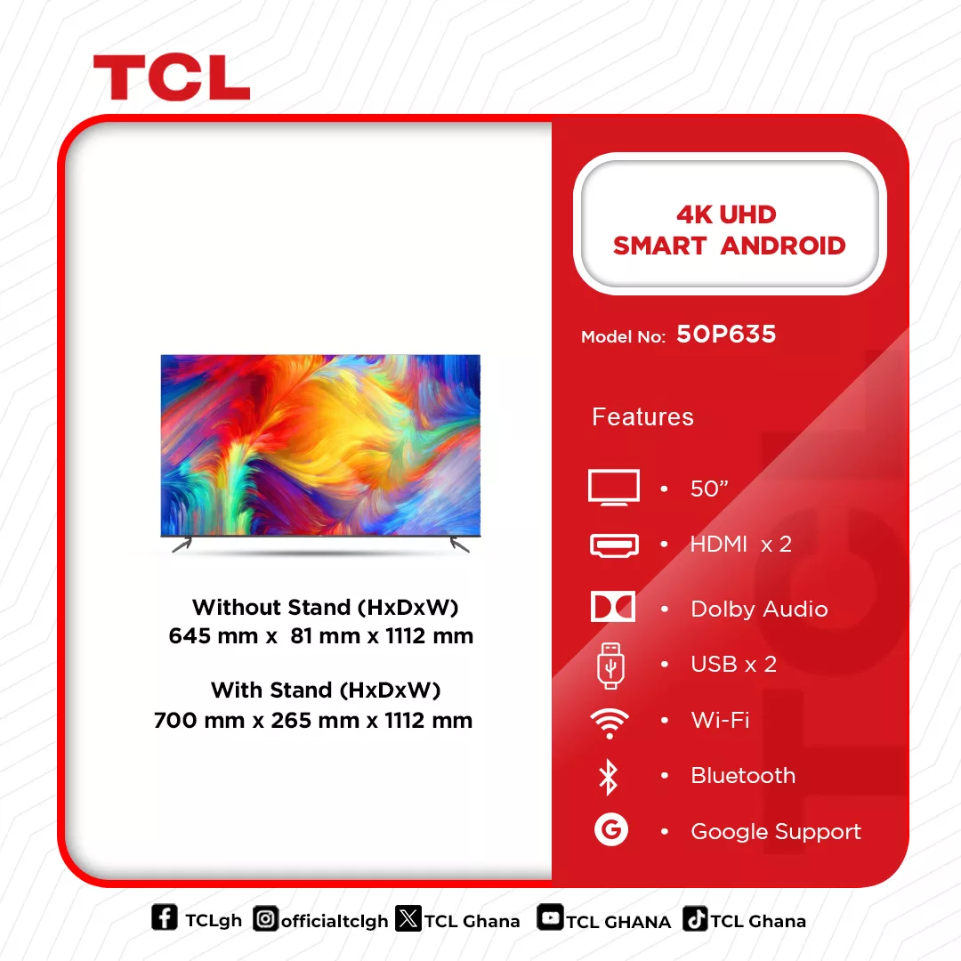 Tcl Uhd 4k Smart Android 50 Inches 50p635
