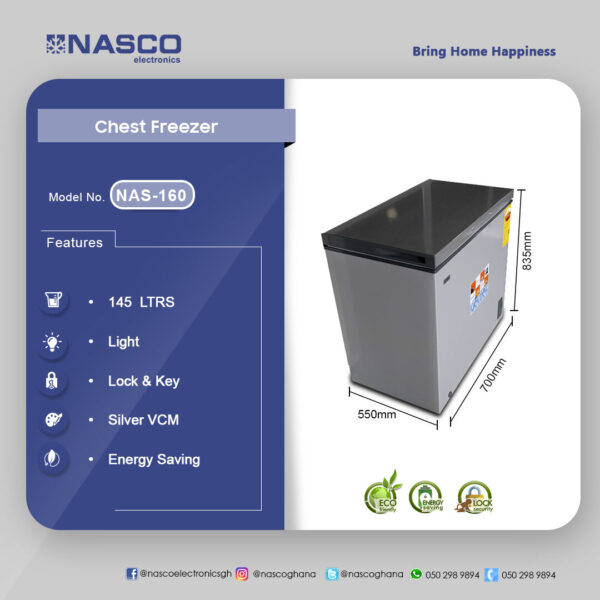 Nasco 145Ltrs Chest Freezer NAS-160