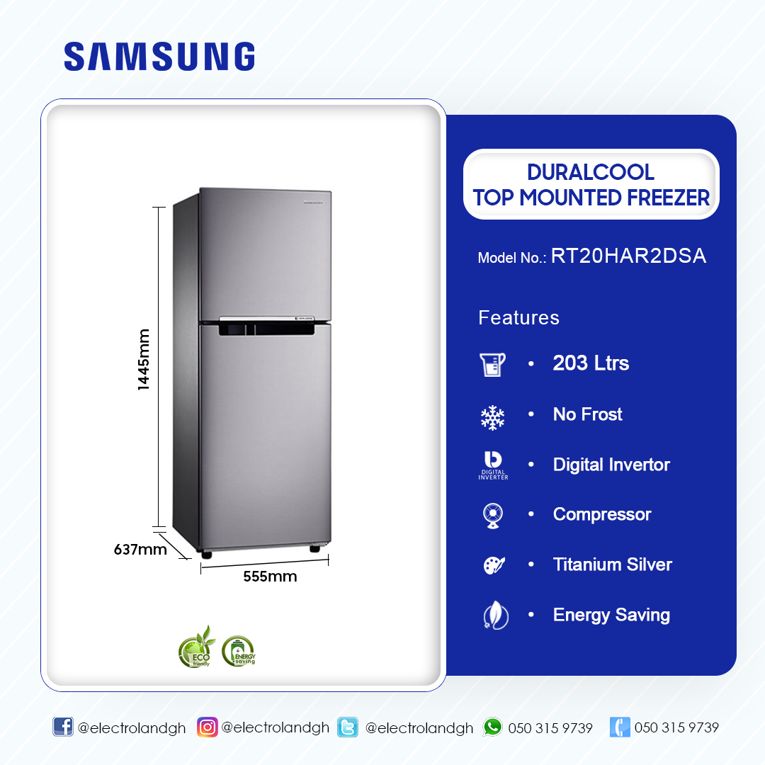 Samsung Duracool 203ltr Duracool Top Mounted Freezer Rt20har2dsa