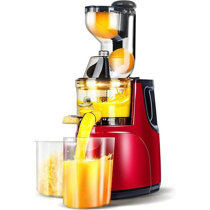 Red High Performance Electric Cold Press Slow Juicer – 500W