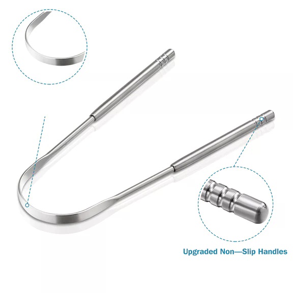 Tongue Scraper Set (3pcs) - Stainless Steel Tongue Cleaner for Fresh Breath & Oral Hygiene