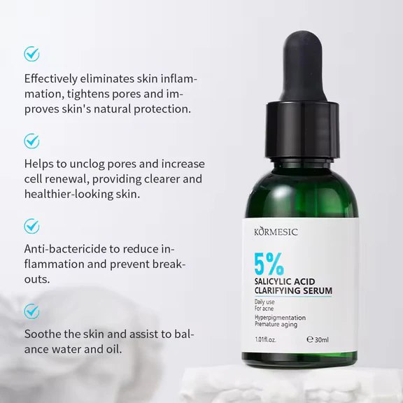 Kormesic Salicylic Acid Serum - Acne Treatment for Pimples, Blackheads &amp; Oil Control