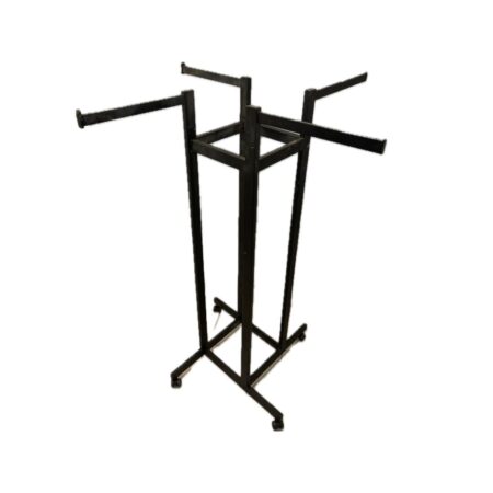 Clothing Rack – Black Stainless Steel 4 way clothing rack with wheels