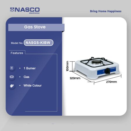 Nasco 1 Burner Gas Stove Black Cap Nasgs K1bw in Ghana