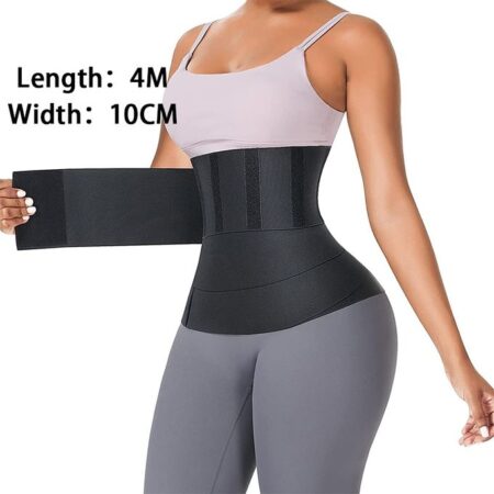 Tummy wrap waist trainer bandage black 4m