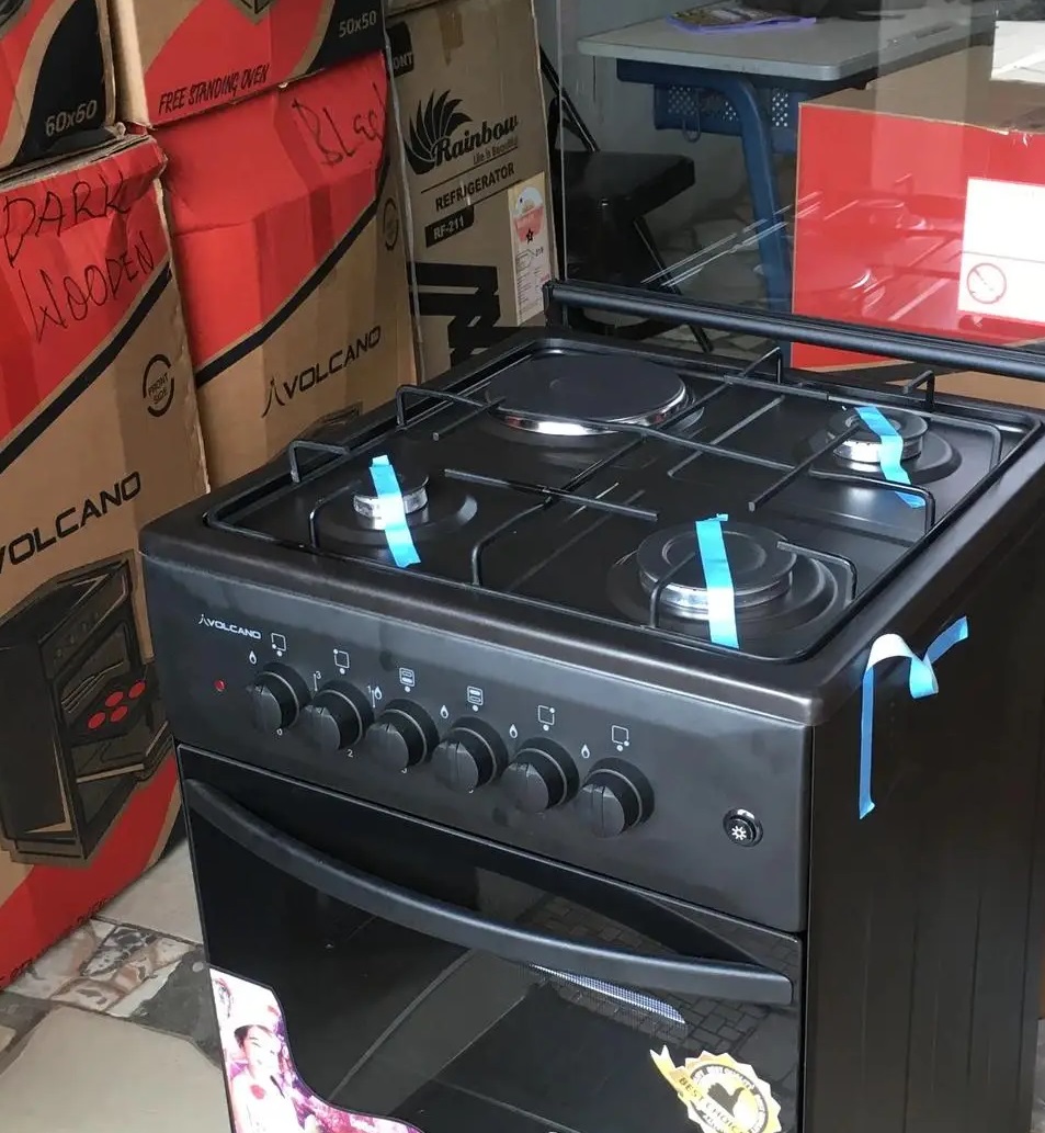 VOLCANO Electric and gas Cooker 3 Gas burner plus 1 Electric Stove 50×50