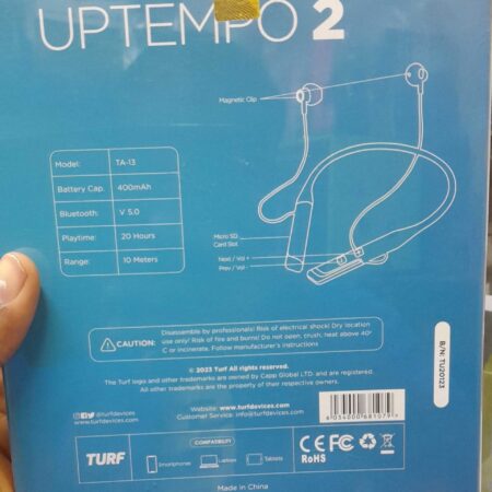 Turf Uptempo 2 Bluetooth Neck Band – Uninterrupted Sound, Extended Standby