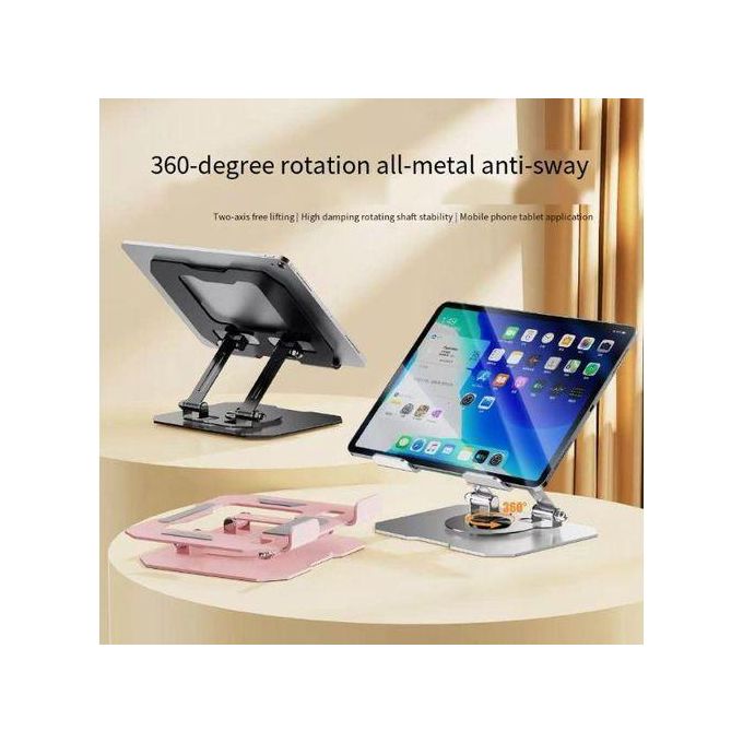 Foldable Metal Tablet Phone Stand 360 Degree Rotation