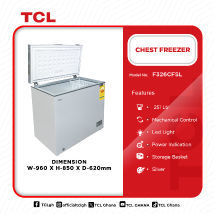 TCL Chest Freezer 251L F326CFSL