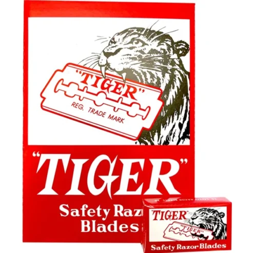 100 Tiger Carbon Double Edge Razor Blades