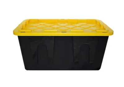 Plastic-Storage-Bin-with-Lid-27-Gallon-Black-Yellow