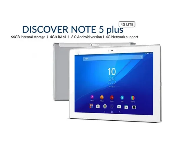 Discover Note5 Plus 10.1″ Inch 64 GB, 4 GB RAM, 4G LTE, Wifi Android Tablet
