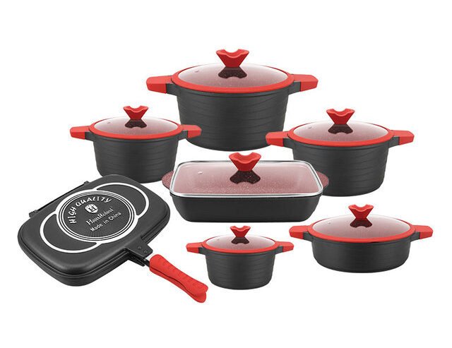 14 pcs die cast haus roland cookware pans set