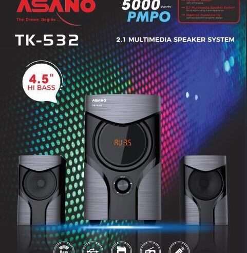 asano tk 532 bluetooth 2 1 channel sub woofer system black
