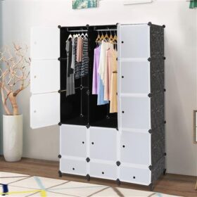 12-Cubes-Plastic-Wardrobe-With-Drawers-And-Shoe-Rack