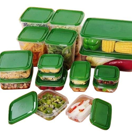17 pcs Plastic Storage Bowls (Green)