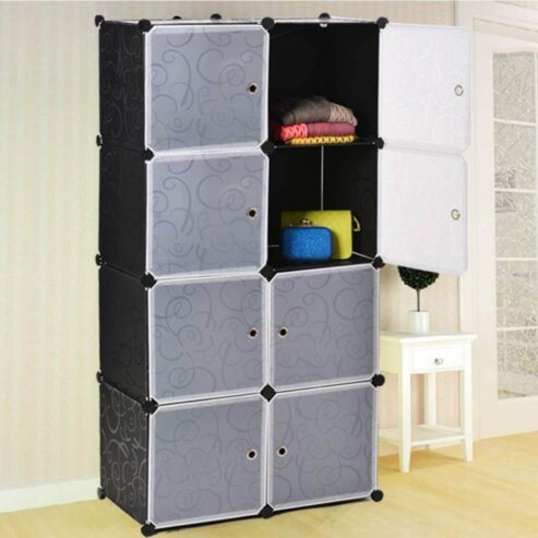 8 Cubes Plastic Wardrobe With Drawers