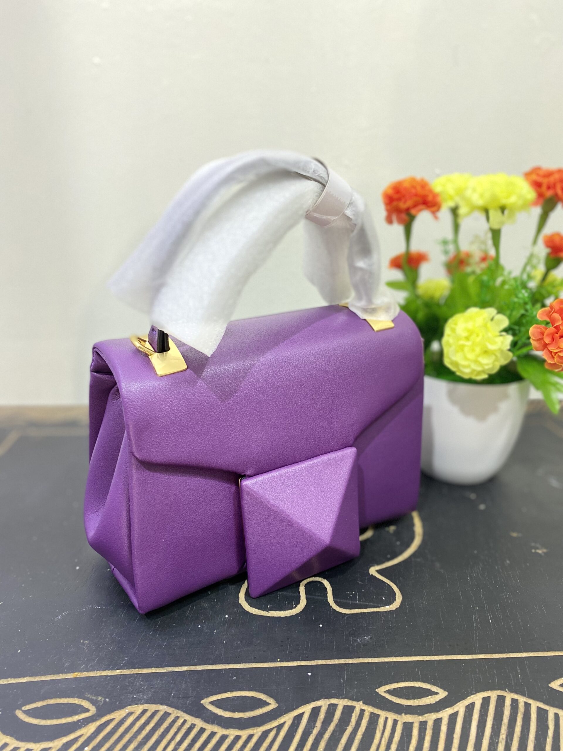 Purple ladies hand bag