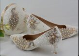 Ladies Clutch hand bag with shoe Set