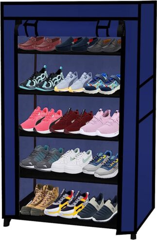 Dust Proof Shoe Rack Wardrobe – Blue Black