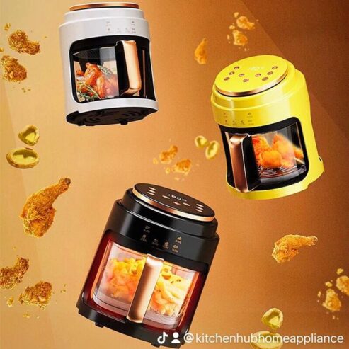 Digital Silver Crest Transparent Glass Air Fryer – Extra Large 8L