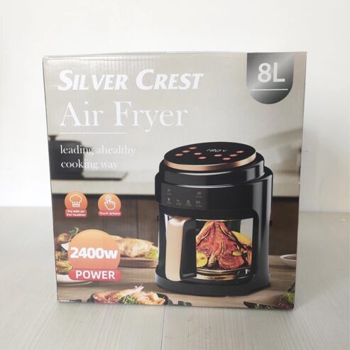 Digital Silver Crest Transparent Glass Air Fryer – Extra Large 8L