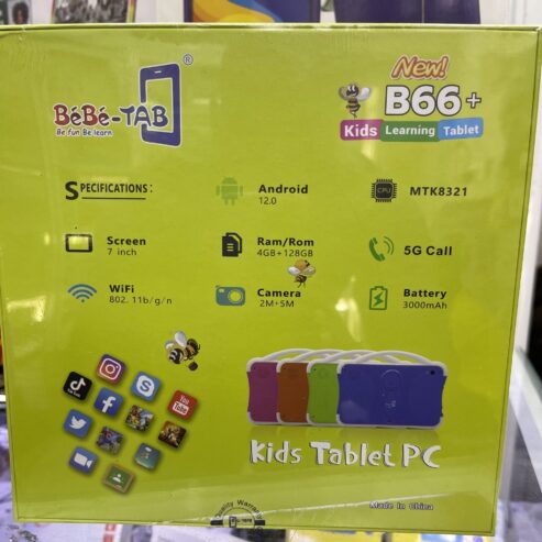 Bebe kids Tablet B66 Plus 5G Calling 4GB 128GB 7inches