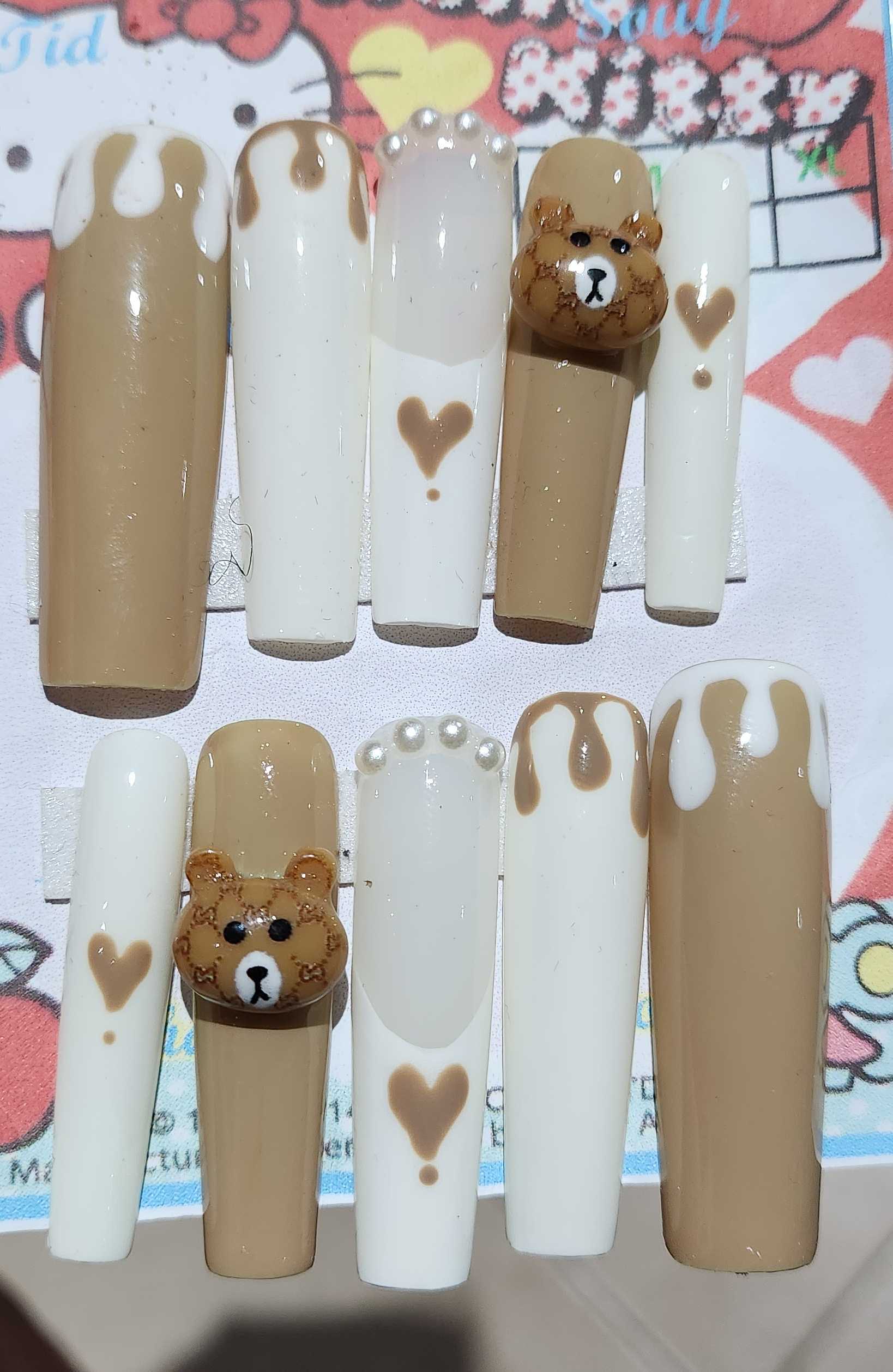 Long and strong press on nails multi colours