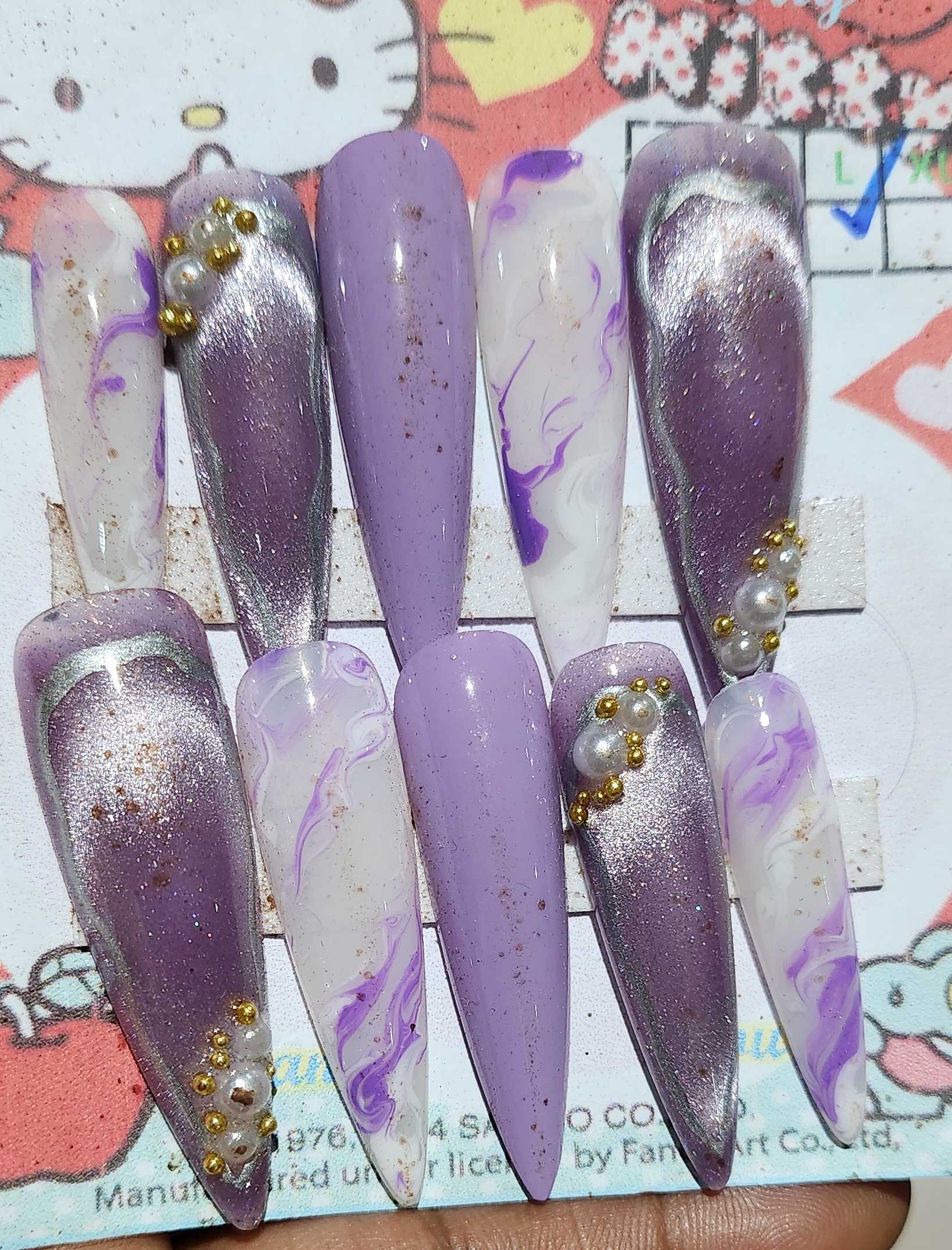 Long and strong press on nails more multi coloured