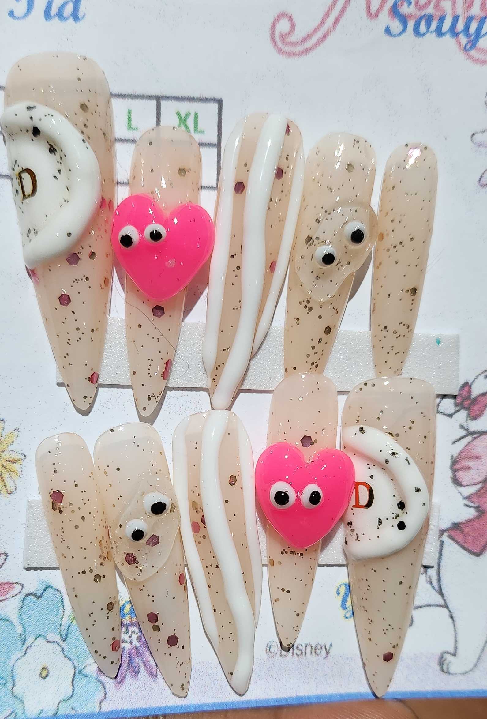 Long and strong press on nails more multi coloured
