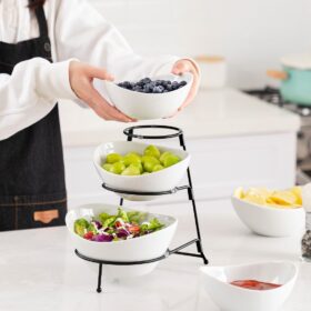 3-PCs-Ceramic-Server-Set-with-3-Layer-Collapsible-Metal-Stand