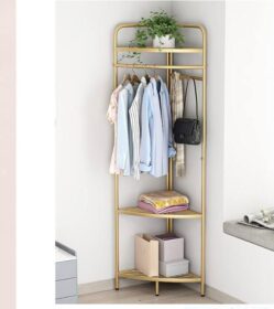 Free-Standing-Corner-Gold-Clothes-Rack