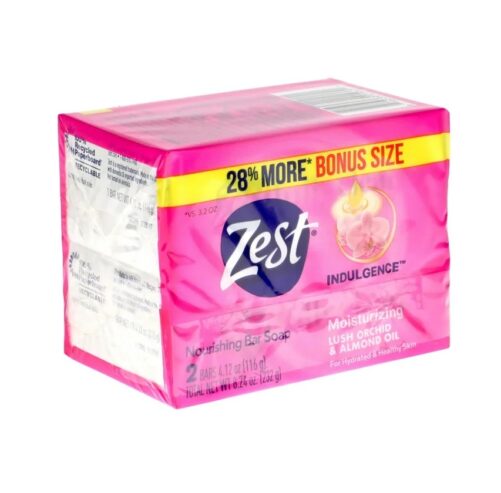 Zest Indulgence Moisturizing Lush Orchid & Almond Oil Bar Soap 2 packs