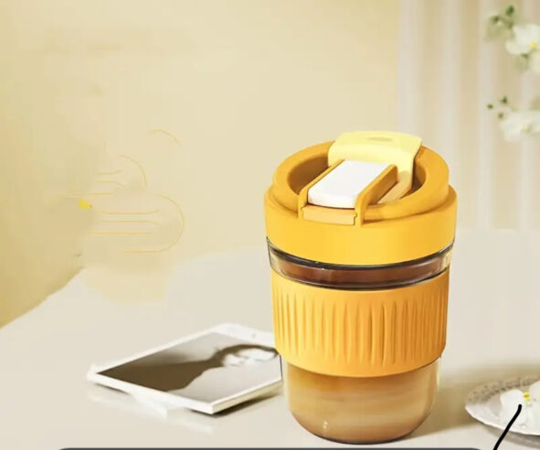Orange glass drinking bottle 500ml