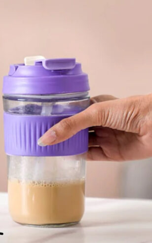 Purple glass drinking bottle 500ml