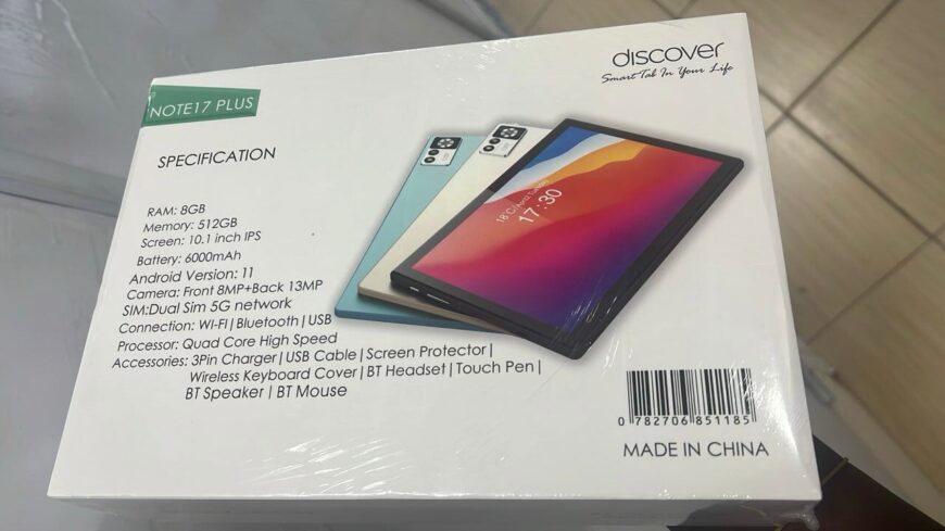 Discover note 17 plus Android Tablet Dual SIM 8GB 512GB 6000mAh
