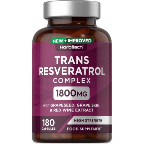Trans Resveratrol Complex with Grapeseed 1800mg 180 Capsules