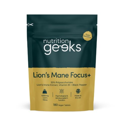 Lions Mane Focus+ Supplement 4000mg + Vit B1 Black Pepper
