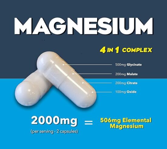 Magnesium Glycinate 4 in 1 Complex 2000mg Bisglycinate