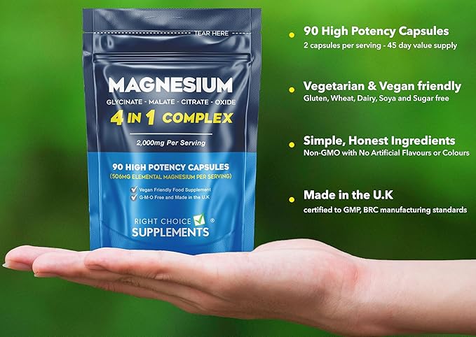 Magnesium Glycinate 4 in 1 Complex 2000mg Bisglycinate