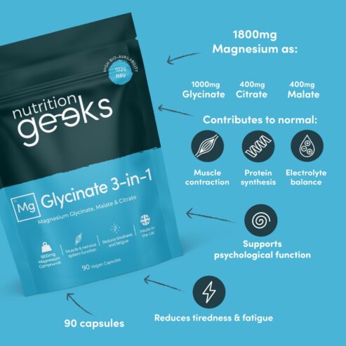 Magnesium Glycinate 3-in-1 Complex – 1800mg