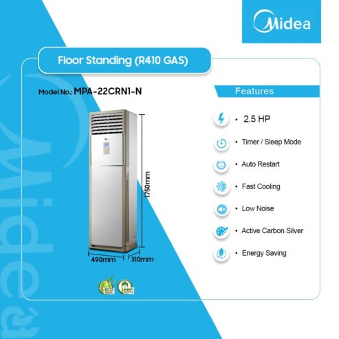 Midea 2.5hp Floor Standing Air Conditioner Mpa22crn1N